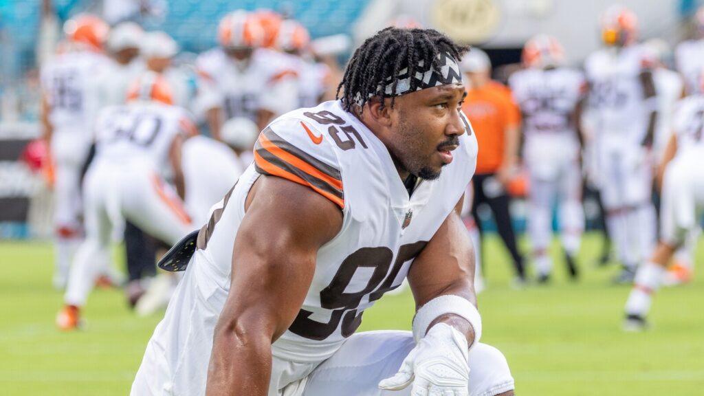 Myles Garrett on the field