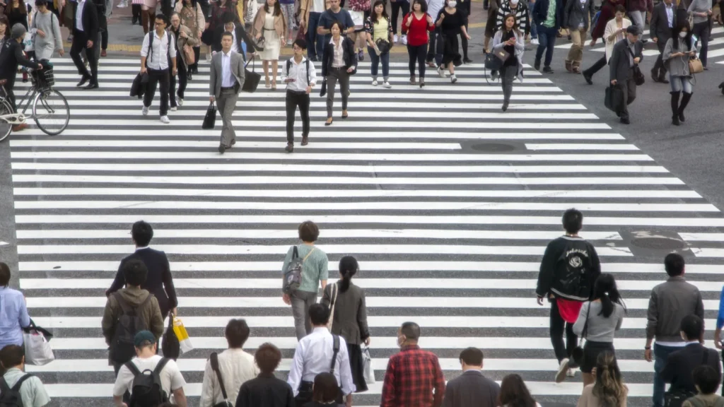 unidentified people on the street in shibuya