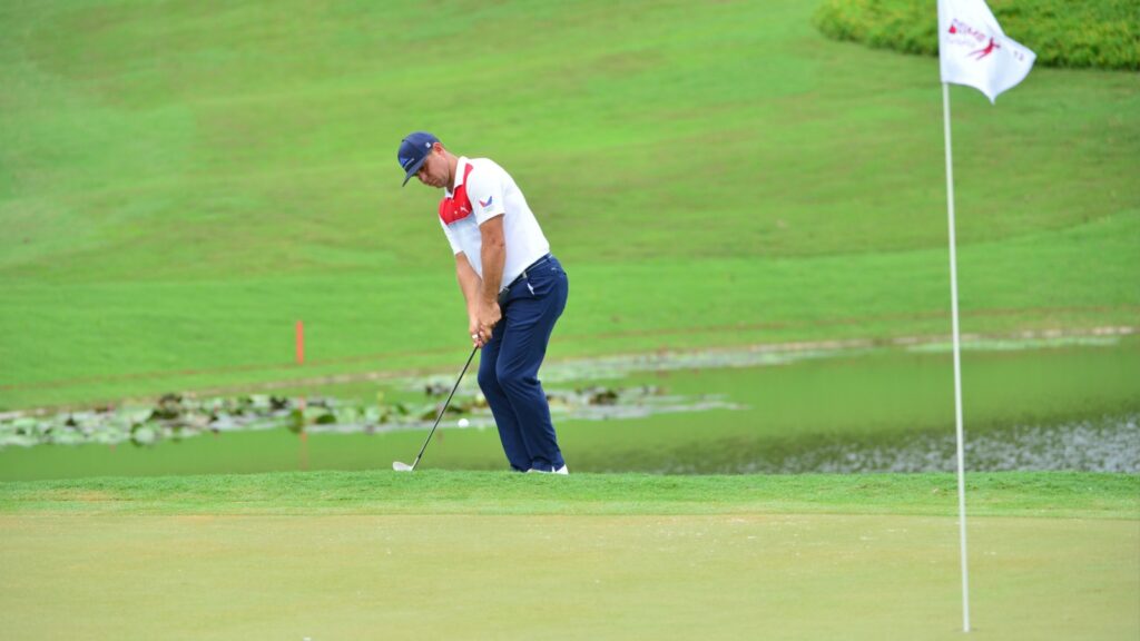 Gary Woodland during round three of the CIMB CLASSIC 2018.