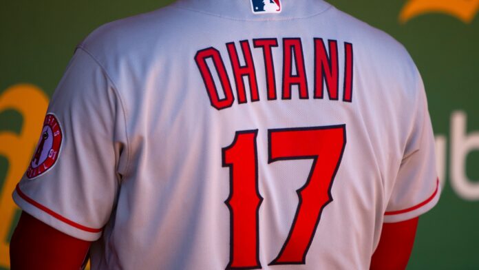 Back view of Ohtani number 17 baseball jersey.