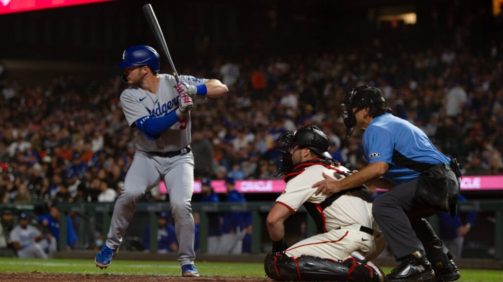 Gavin Lux in action during a baseball game.