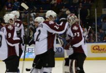 Erik Karlsson delivers blunt reaction after Penguins fall to Avalanche Colorado Avalanche players celebrate after winning the match.