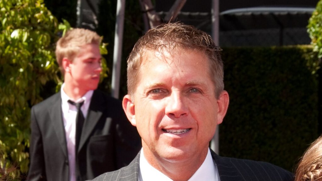 Sean Payton looking into the camera.