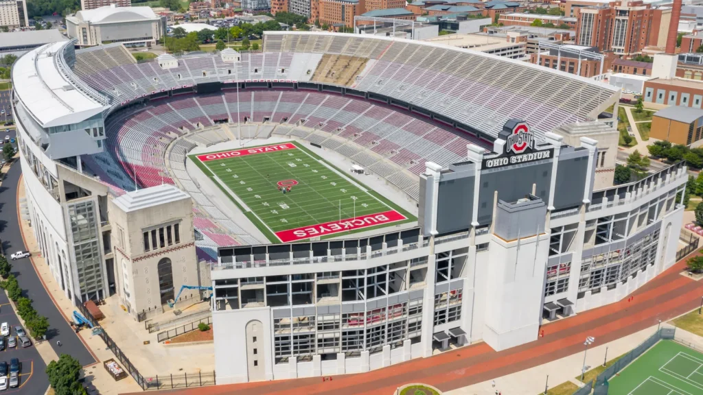 aerial views of ohio stadium on the campus of ohio