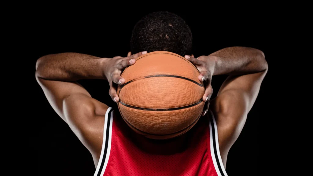 Basketball player with ball