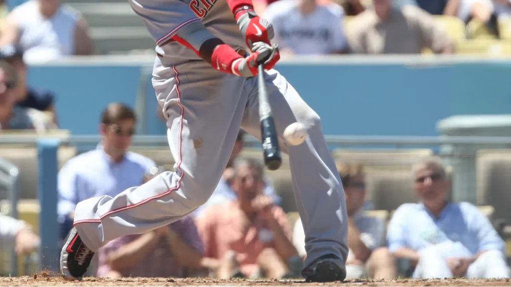 BRANDON PHILLIPS gets a piece of the ball during the game
