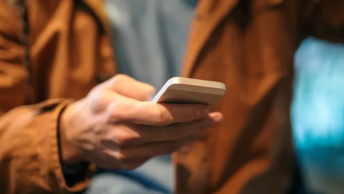 A person checking social media