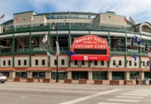 Historic MLB ballparks every baseball fan should know about The exterior of Major League Baseballs' Chicago Cubs' Wrigley Field stadium in the Wrigleyville neighborhood of Chicago.