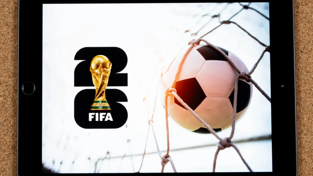 Close up to an iPad with the a FIFA World Cup logo