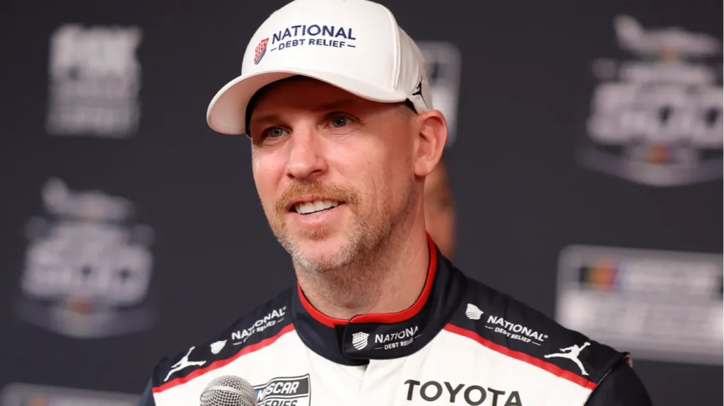 denny hamlin 11 of chesterfield va gets interviews during media