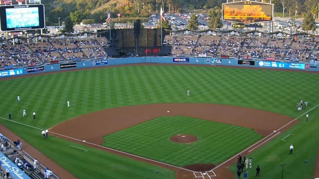Aerial view of Dodger Stadium.