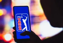 PGA tour logo on a mobile screen
