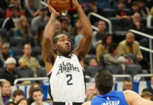 Clippers’ Kawhi Leonard scores 23, rally from 17 down to beat Warriors 114-101 la clippers forward kawhi leonard 2 shoots a three point