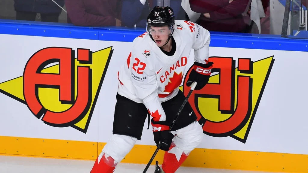Jack Quinn in action during an NHL game.