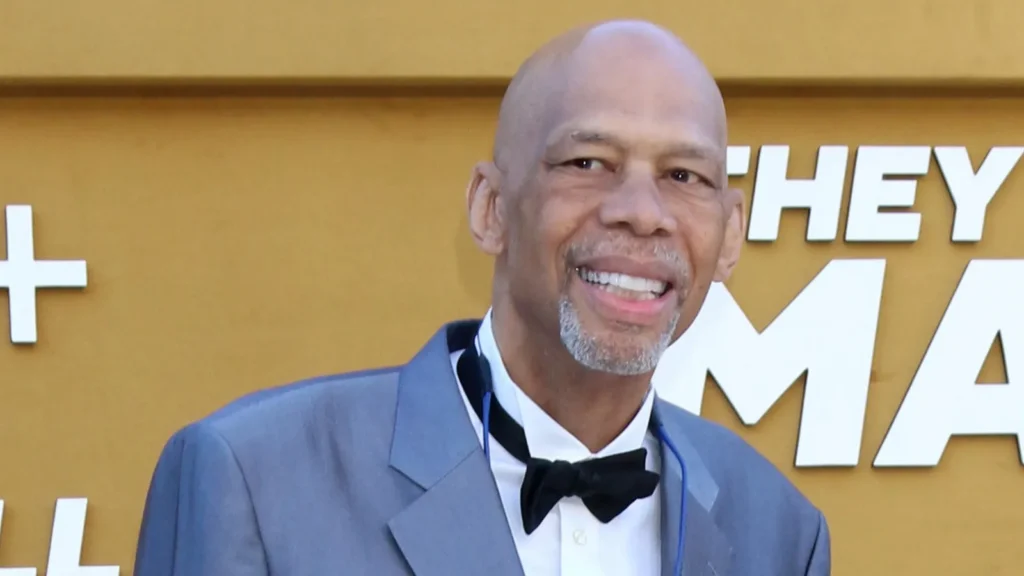 Basketball player Kareem Abdul-Jabbar at an event.