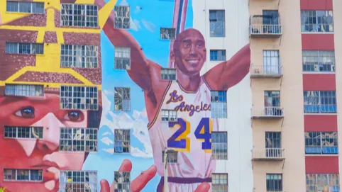 los angeles california  december 3 2024 colorful mural depicting