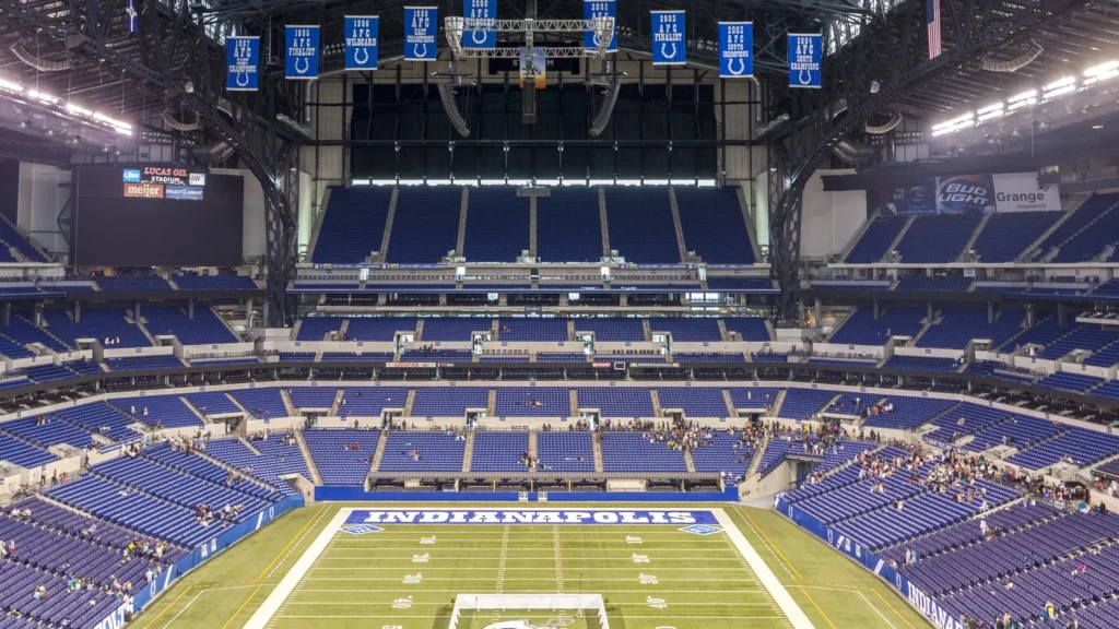 lucas oil stadium in downtown of indianapolis indiana