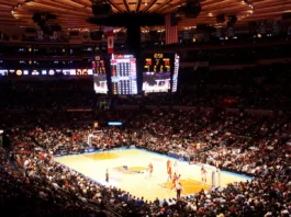 Basketball match in Madison Square Garden