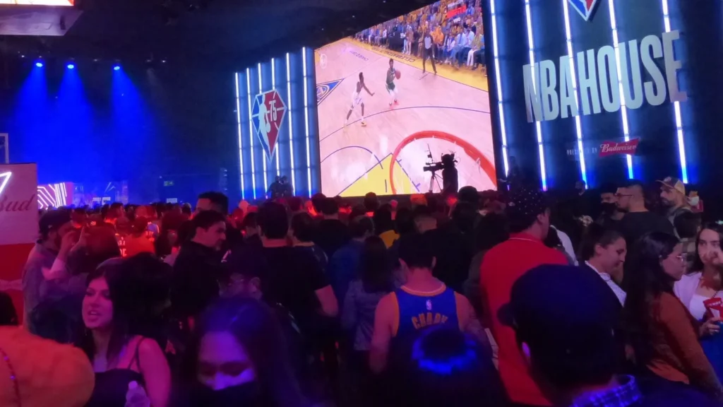 NBA House opens in Sao paulo to the public watching the American basketball finals June 3 2022 Sao Paulo Brazil Audience during the opening of the third edition of the NBA House a space created for fans to follow the NBA basketball finals