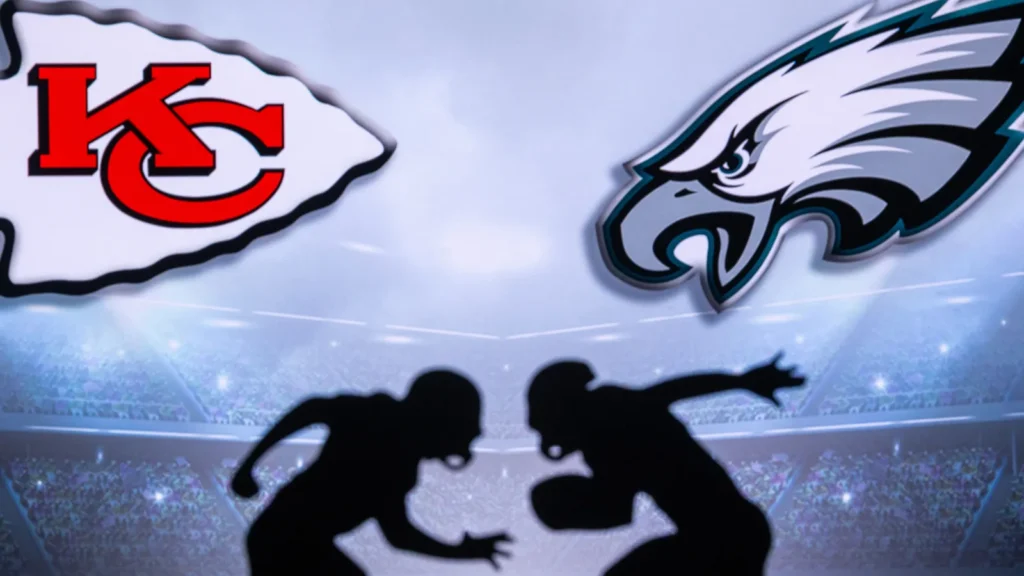American football matchup between the Kansas City Chiefs and the Philadelphia Eagles