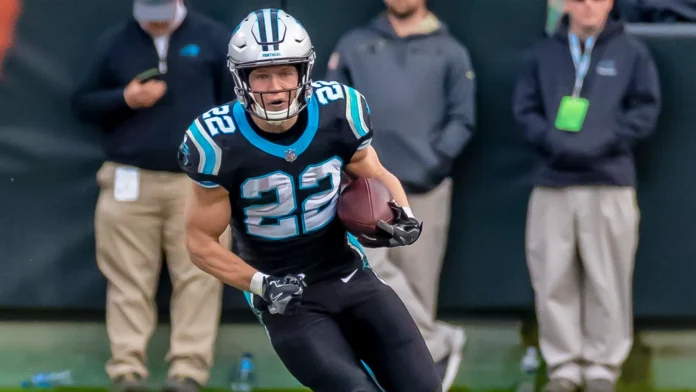 November 25 2018  Christian MCCAFFREY 22 plays against the visiting Seattle Seahawks at Bank Of America Stadium in Charlotte NC The Panthers lose to the Seahawks 3027