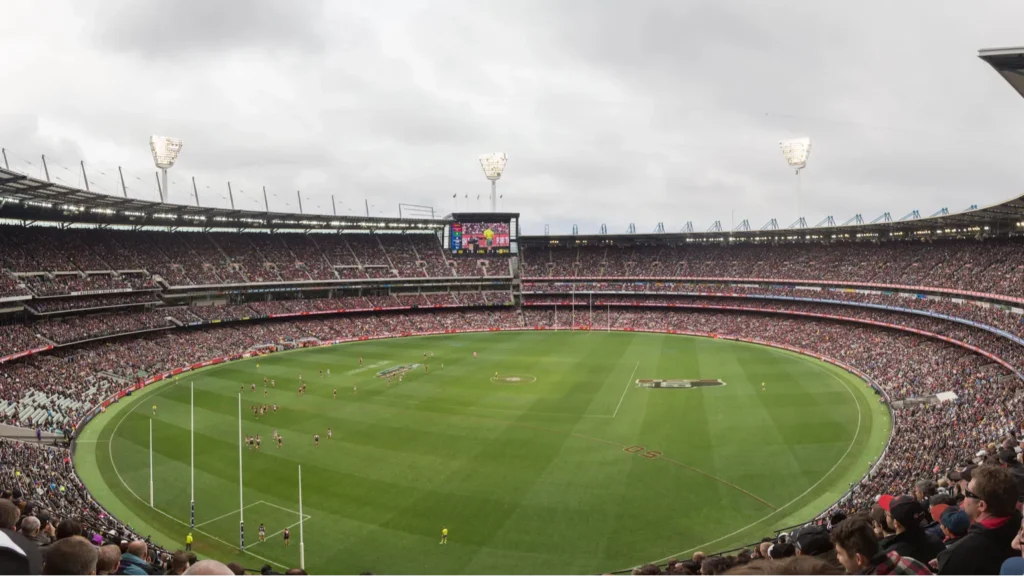 Panoramic view of Melbourne Cricket Ground on ANZAC Day 2015