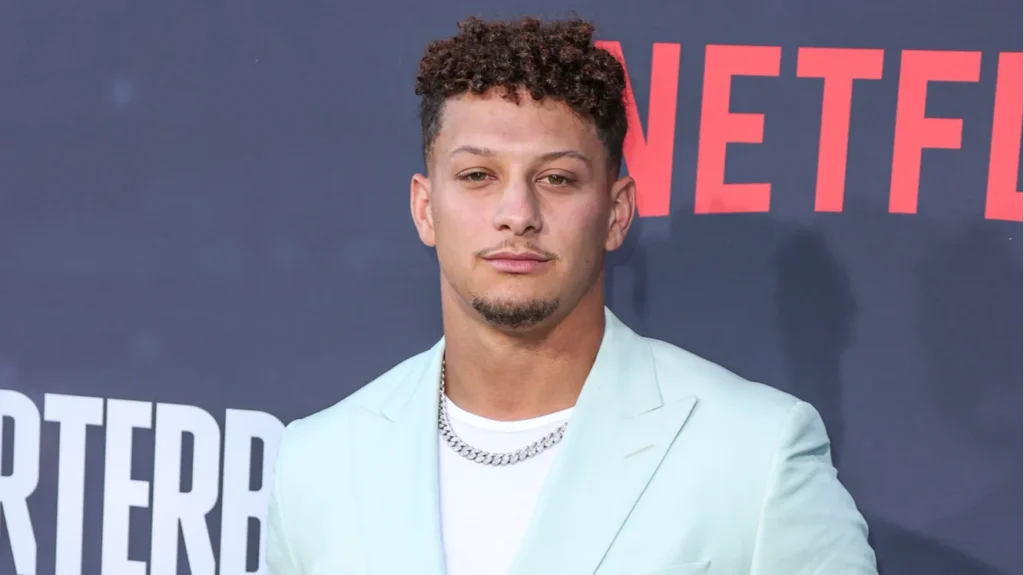 patrick mahomes arrives at the los angeles premiere of
