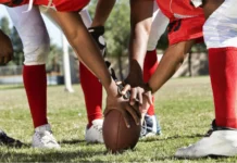 Burrow, Griffin aim to join Team USA for Olympic flag football Photo of Football Players in Huddle Holding Football