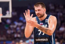 Luka Doncic delivers unprecedented monthly run in NBA history Luka Doncic clapping hands during the game.