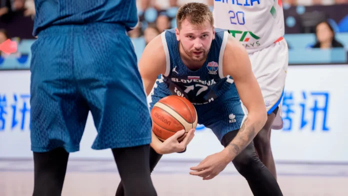 Luka Doncic on the court Luka Doncic on the court