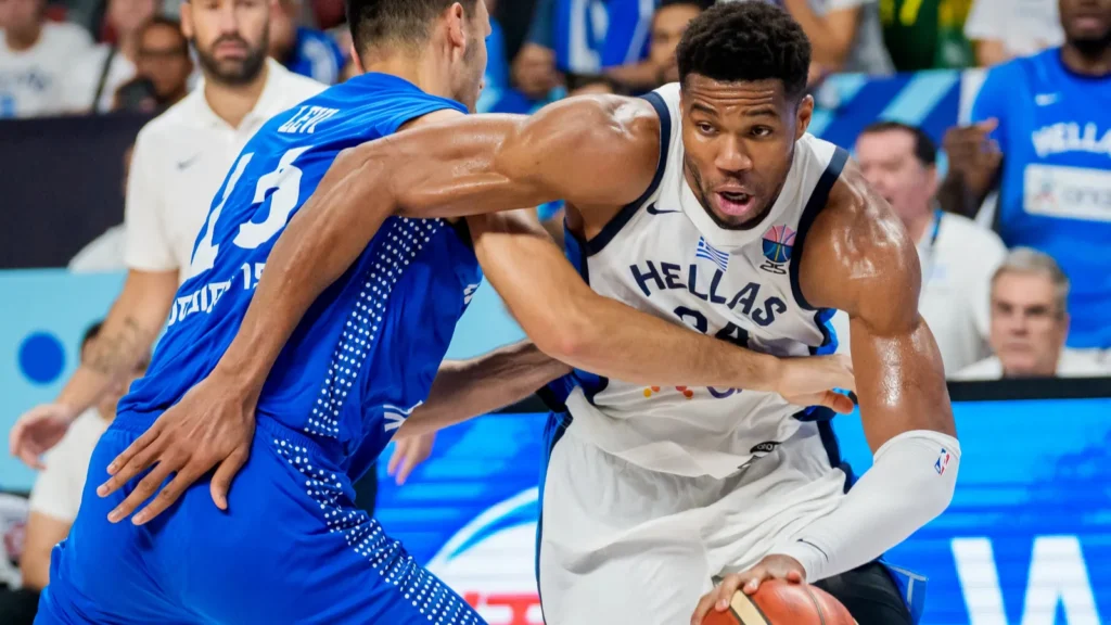 Giannis Antetokounmpo in action