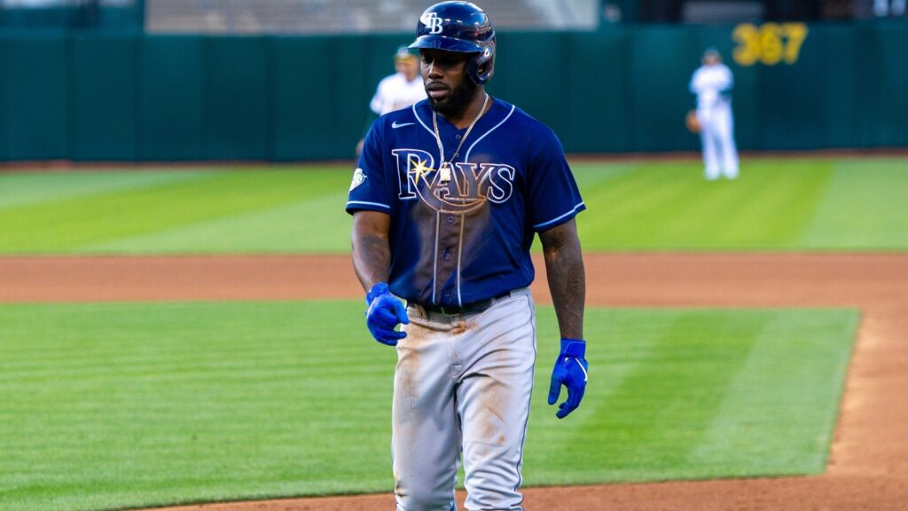 Randy Arozarena on the pitch