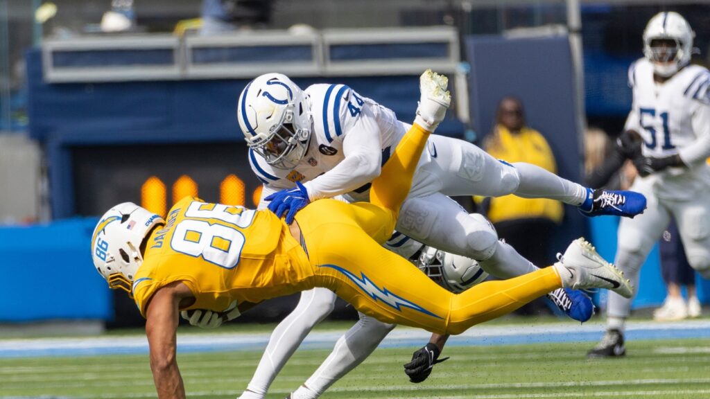 Zaire Franklin during an NFL football game at SoFi Stadium
