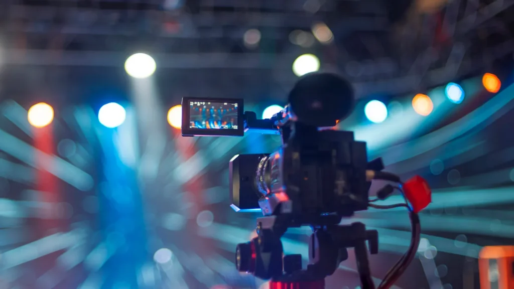 stream at a concert in a hall without spectators during a pandemic