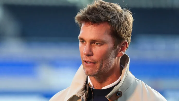 Tom Brady is interviewed prior to the sky bet league