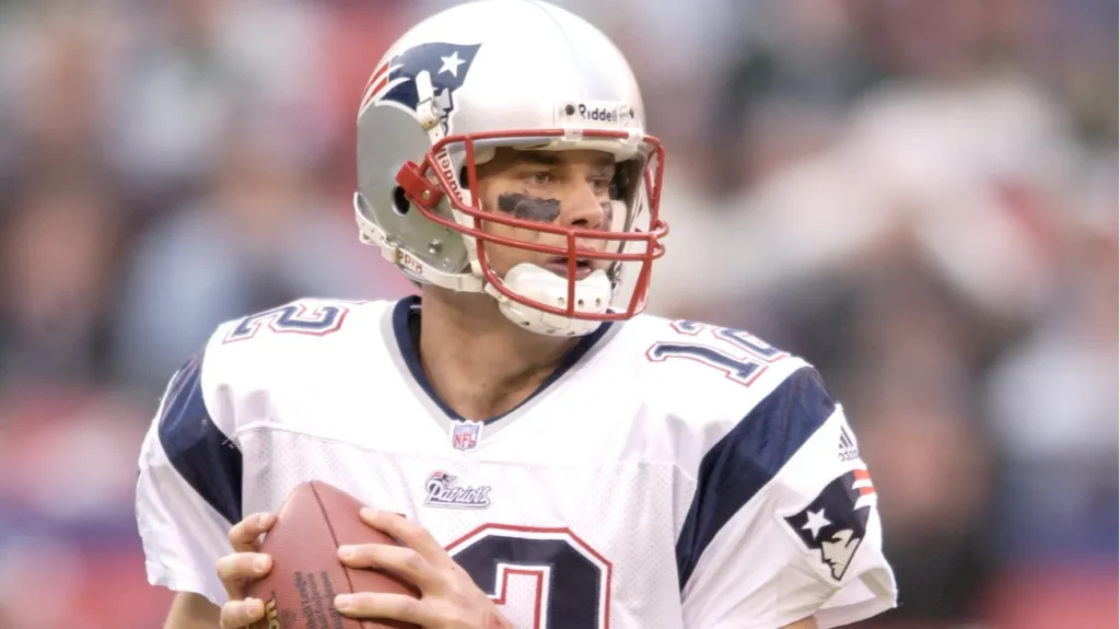 tom brady quarterback for the new england patriots in game