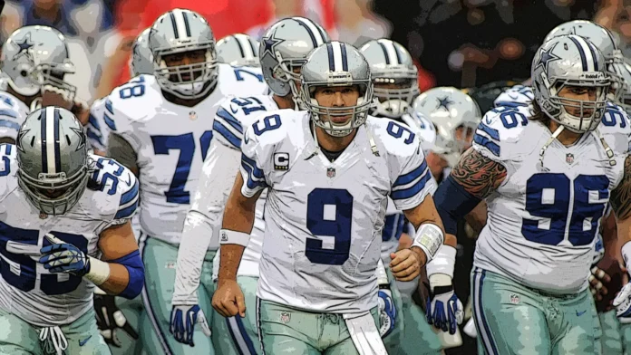 tony romo quarterback for the dallas cowboys in game action