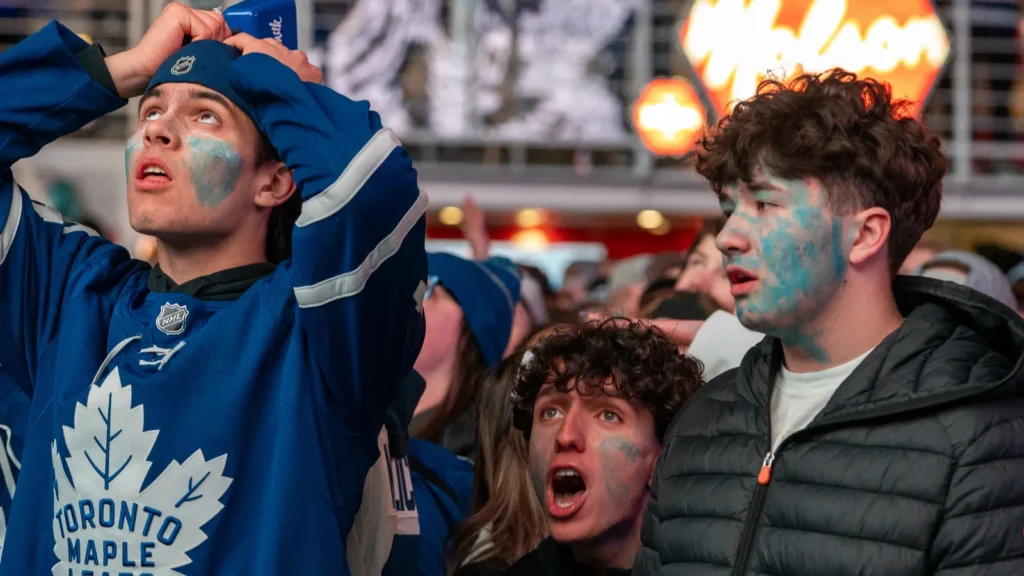 toronto ontario canada april 20 2024 fans gather in