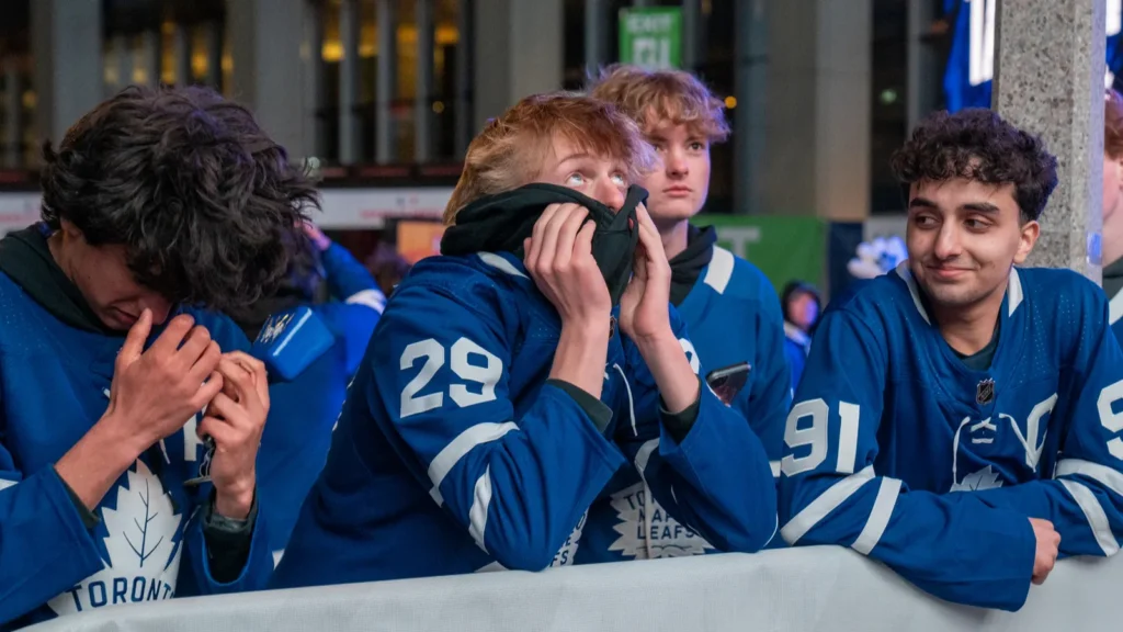 toronto ontario canada april 20 2024 fans gather in