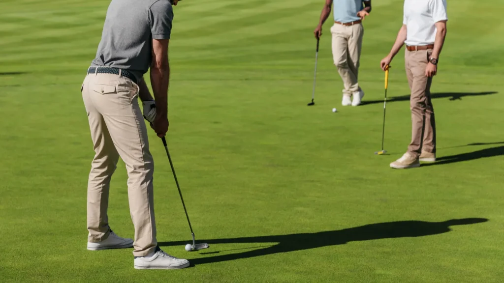 Golf players playing golf.
