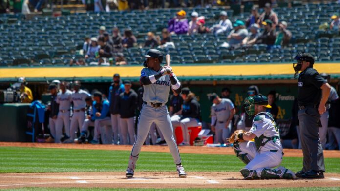 Jazz Chisholm Jr in action during a baseball game.