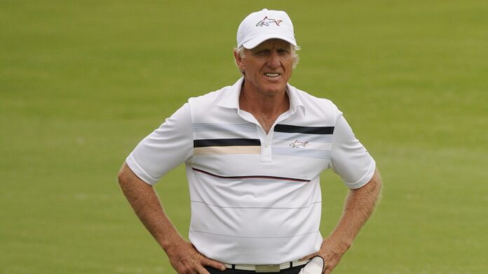 Greg Norman at the golf club.