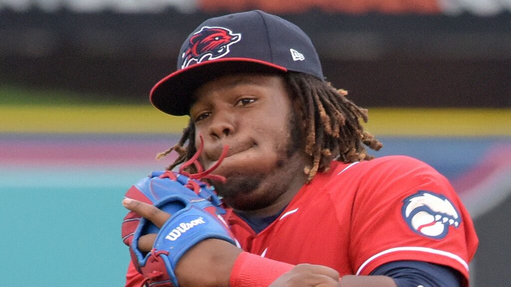 Vladimir Guerrero Jr. in action during the game.