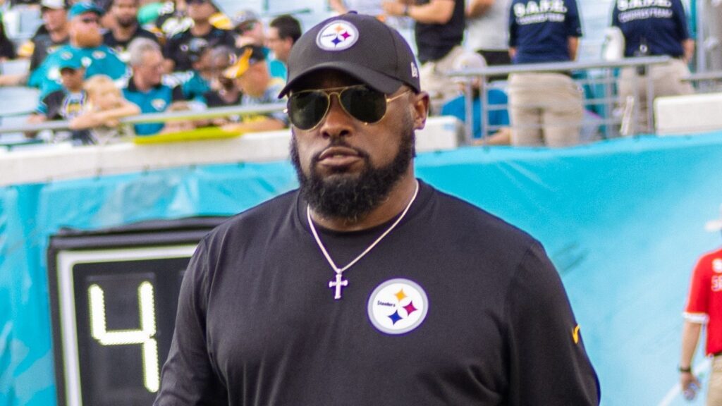Mike Tomlin at the football stadium.