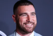 Travis Kelce arrives at an event