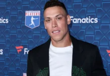 American professional baseball outfielder Aaron Judge arrives at The Players Party 2022