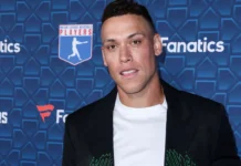 American professional baseball outfielder Aaron Judge arrives at The Players Party 2022