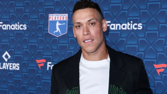 American professional baseball outfielder Aaron Judge arrives at The Players Party 2022