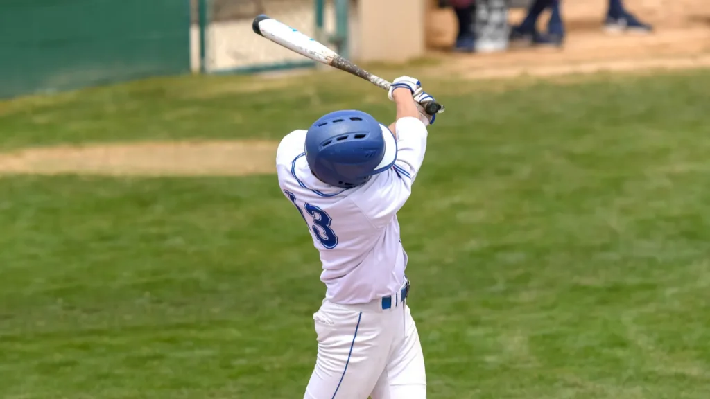 Baseball Player in action during a baseball game.