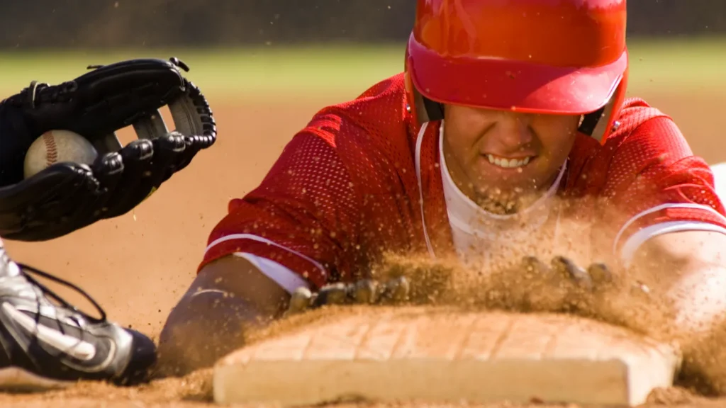 Baseball player sliding